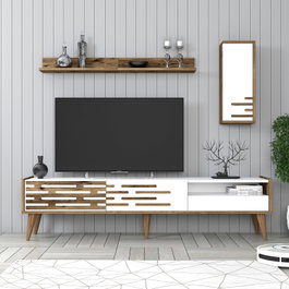 Hanah Home Valensiya Mueble para TV Nogal y Blanco